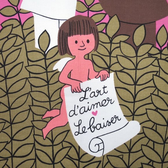 Vtg Linen Tea Towel Peynet Lovers Series The Kiss The Art of Love - Picture 6 of 9